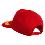 Scrambled Eggs Yellow Patched Solid Cotton Twill 5 Panel Prostyle Snap Cap - Red OSFM