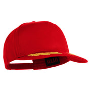 Scrambled Eggs Yellow Patched Solid Cotton Twill 5 Panel Prostyle Snap Cap - Red OSFM
