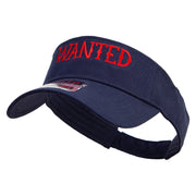 Sheriff Wanted Sign Embroidered Cotton Twill Sun Visor - Navy OSFM