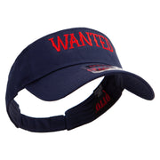 Sheriff Wanted Sign Embroidered Cotton Twill Sun Visor - Navy OSFM