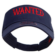 Sheriff Wanted Sign Embroidered Cotton Twill Sun Visor - Navy OSFM