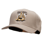 NYC Taxi Embroidered Solid Cotton Twill Pro Style Cap - Khaki OSFM