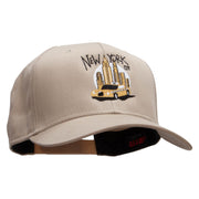 NYC Taxi Embroidered Solid Cotton Twill Pro Style Cap - Khaki OSFM