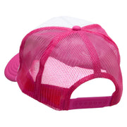 Heart Anchor Embroidered Summer Foam Mesh Trucker Cap - White-Magenta OSFM