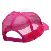 Heart Anchor Embroidered Summer Foam Mesh Trucker Cap - White-Magenta OSFM