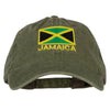 Jamaica Flag with Letters Embroidered Washed Cotton Twill Cap