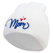 Mom Embroidered 8 inch Acrylic Short Blank Beanie - White OSFM