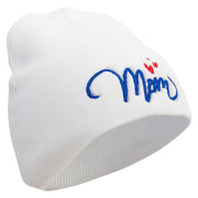 Mom Embroidered 8 inch Acrylic Short Blank Beanie - White OSFM