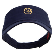 Fist Logo Embroidered Cotton Twill Sun Visor - Navy OSFM