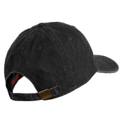 US Marine Corps Seal Embroidered Washed Solid Pigment Dyed Cotton Twill Brass Buckle Cap - Black OSFM