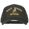 US Navy Seabee Retired Embroidered Solid Cotton Mesh Pro Cap