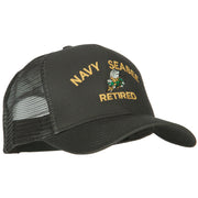 US Navy Seabee Retired Embroidered Solid Cotton Mesh Pro Cap