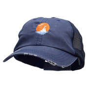 Sunset Cruise Embroidered Low Profile Special Cotton Mesh Cap - Navy OSFM