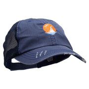 Sunset Cruise Embroidered Low Profile Special Cotton Mesh Cap - Navy OSFM