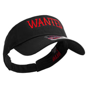 Sheriff Wanted Sign Embroidered Cotton Twill Sun Visor - Black OSFM