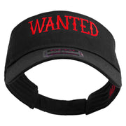 Sheriff Wanted Sign Embroidered Cotton Twill Sun Visor - Black OSFM