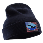 American Swimmer Embroidered 12 Inch Long Knitted Beanie