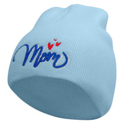 Mom Embroidered 8 inch Acrylic Short Blank Beanie - Lt-Blue OSFM