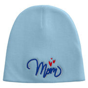 Mom Embroidered 8 inch Acrylic Short Blank Beanie - Lt-Blue OSFM