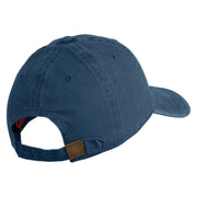 US Marine Corps Seal Embroidered Washed Solid Pigment Dyed Cotton Twill Brass Buckle Cap - Navy OSFM
