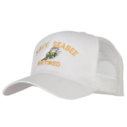 US Navy Seabee Retired Embroidered Solid Cotton Mesh Pro Cap