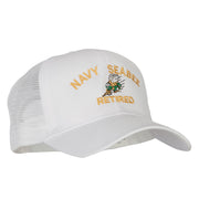 US Navy Seabee Retired Embroidered Solid Cotton Mesh Pro Cap