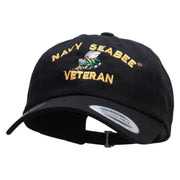 Officially Licensed United States Navy Seabee Veteran Unstructured Low Profile 6 panel Cotton Cap - Black OSFM