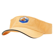 Mountain Waves Embroidered Pro Style Cotton Twill Washed Visor - Mango-Dk-Green OSFM