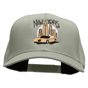 NYC Taxi Embroidered Solid Cotton Twill Pro Style Cap - Grey OSFM