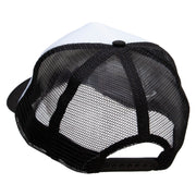 Heart Anchor Embroidered Summer Foam Mesh Trucker Cap - Black-White OSFM