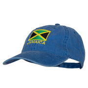 Jamaica Flag with Letters Embroidered Washed Cotton Twill Cap