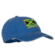 Jamaica Flag with Letters Embroidered Washed Cotton Twill Cap