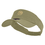 Fist Logo Embroidered Cotton Twill Sun Visor - Khaki OSFM