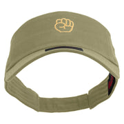 Fist Logo Embroidered Cotton Twill Sun Visor - Khaki OSFM