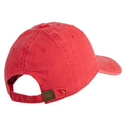 US Marine Corps Seal Embroidered Washed Solid Pigment Dyed Cotton Twill Brass Buckle Cap - Red OSFM