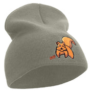 Squirrel with nuts Embroidered 8 inch Acrylic Short Beanie