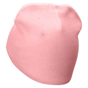 Peace Love Pizza Embroidered 8 Inch Short Beanie - Pink OSFM