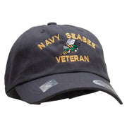 Officially Licensed United States Navy Seabee Veteran Unstructured Low Profile 6 panel Cotton Cap - Dk-Grey OSFM