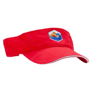 Mountain Waves Embroidered Pro Style Cotton Twill Washed Visor - Red-White OSFM