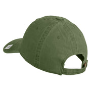 US Marine Corps Seal Embroidered Washed Solid Pigment Dyed Cotton Twill Brass Buckle Cap - Olive OSFM