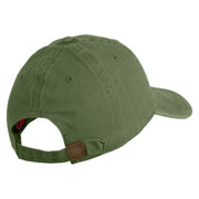 US Marine Corps Seal Embroidered Washed Solid Pigment Dyed Cotton Twill Brass Buckle Cap - Olive OSFM