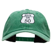 US 50 Embroidered Unstructured Cotton Cap