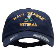 Officially Licensed United States Navy Seabee Veteran Unstructured Low Profile 6 panel Cotton Cap - Navy OSFM