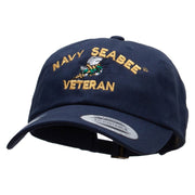 Officially Licensed United States Navy Seabee Veteran Unstructured Low Profile 6 panel Cotton Cap - Navy OSFM