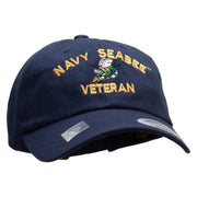 Officially Licensed United States Navy Seabee Veteran Unstructured Low Profile 6 panel Cotton Cap - Navy OSFM