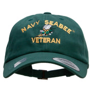 Officially Licensed United States Navy Seabee Veteran Unstructured Low Profile 6 panel Cotton Cap - Spruce OSFM