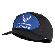 U.S. Air Force Retired Blue Patched Solid Cotton Twill Pro Style Cap - Black OSFM