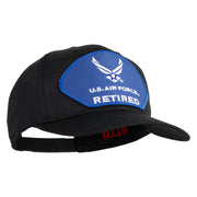 U.S. Air Force Retired Blue Patched Solid Cotton Twill Pro Style Cap - Black OSFM