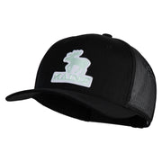 Maine State Moose Patched Premium Trucker Mesh Cap - Black OSFM