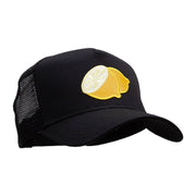 Large Lemon Solid Cotton Twill 5 panel Mesh Back Patched Cap